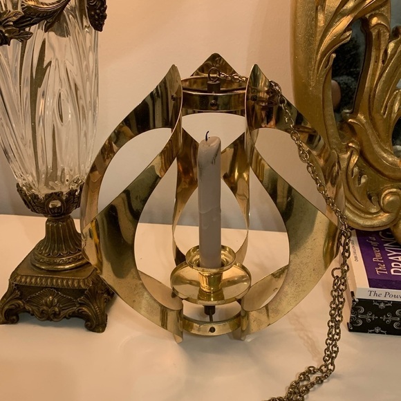 Vtg Mid Century Modern Mascot Hanging Chain Candle Holder Light Fixture 1960s - Picture 2 of 16